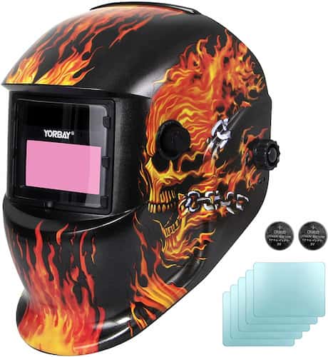 Yorbay Masque de Soudure Automatique DIN 9-13 + 5 Verres de Protection
